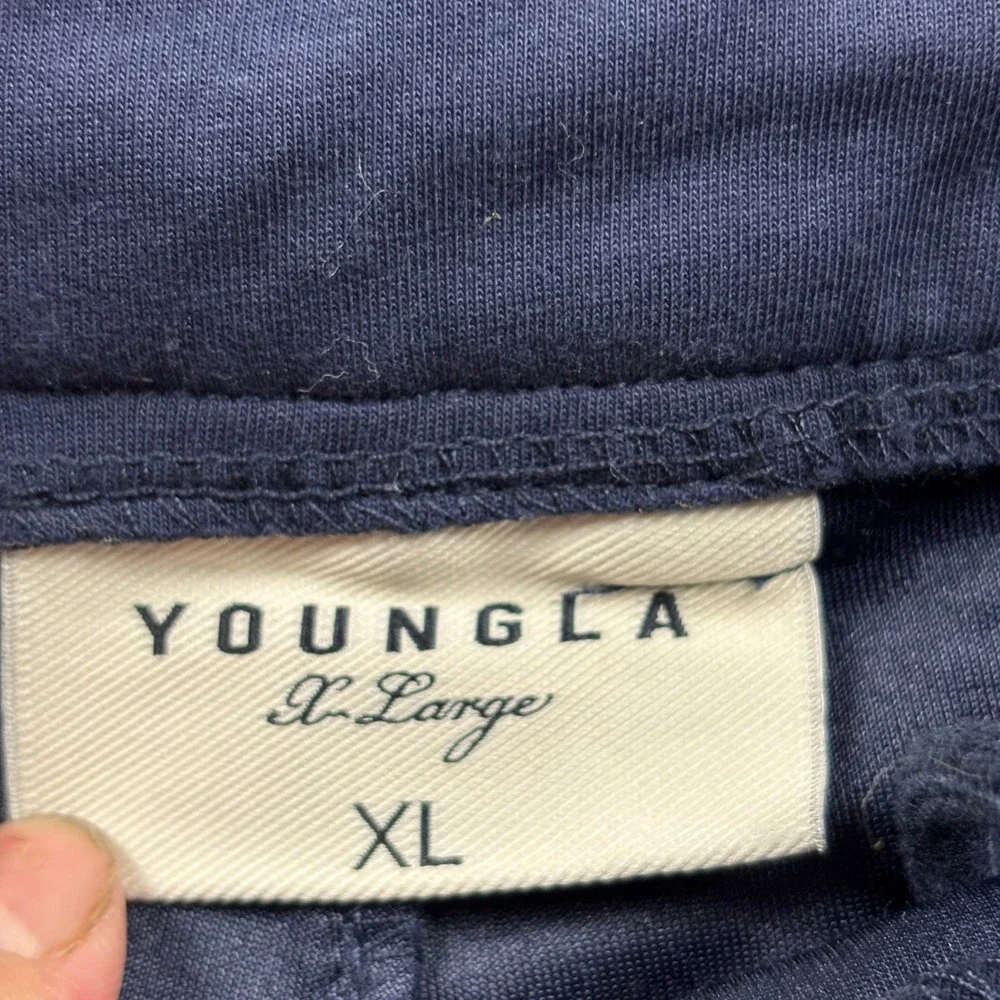 Athleisure YoungLA Navy Blue Performance Preppy Chino Shorts Size XL